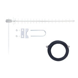 Antena Celular Rural 700mhz 20dbi Aquário Com Cabo 15m