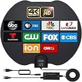 Antena De TV Antena De TV Interna Antena De TV HD Para Smart TV E TV Antiga Antena De TV Para Canais Locais Suporta 4K 1080p Com Antena Amplificador De Sinal TV Digital HD Interno Cabo Coaxial