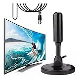 Antena Digital Amplificada TV Interna Externa HDTV 4K UHF VHF FM Resistente A Água Compatível Para Samsung LG Philco APC Philips Smart TV Led LCD 3D Cabo 5 Metros Com Imã 
