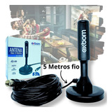 Antena Digital Exbom Hd Para Tv Samsung LG Smart Led Lcd 4k 3d Int ext Uhf 5m Interno Externo