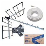 Antena Digital Externa Tv Zona Rural Máximo Alcance 15m Cabo