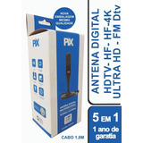 Antena Digital Pix Inter exter 4k Ultra Hd Cabo 1 8m C  Imã