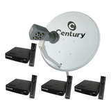 Antena Parabólica 60 Cm Banda Ku Com 4 Aparelhos Century B7