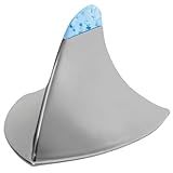 Antena Tubarão Shark Cromada Led Azul Decorativa Para Teto De Carro Veículo Universal Parte Meio Do Teto