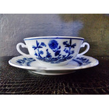 Antiga Fina Xícara P Caldos Consommé Sopa Cebolinha Steatita