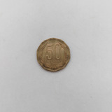 Antiga Moeda De 50 Pesos Ano 2001 Chile 16470n