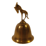 Antiga Pequena Sineta De Mão Em Bronze Burrinho R 10246