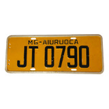 Antiga Placa Amarela De Carro Original Jt0790 Aiuruoca Mg