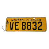Antiga Placa Amarela De Carro Original Ve8832 São Lourenço