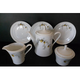 Antiga Porcelana Real P Chá Bule Açucareiro Leiteira Pratos