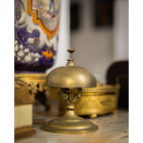 Antiga Rara Sineta De Mesa Sino Americano Em Bronze Art Deco