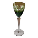 Antiga Taça Em Cristal Lapidado Na Cor Verde R 11124