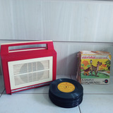 Antiga Vitrola Anos 70 25 Lps 17 Livros Disney Rara