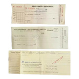 Antigas Folhas Cheque Banco Frances Bank Of London E Bb