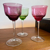 Antigas Taças Para Vinho Em Cristal Francês Colorido