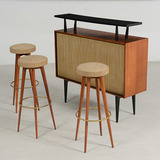 Antigo Bar Pe Palito Com Banquetas Design Anos 50