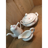 Antigo Bule Molheira E Sopeira Porcelana Oxford
