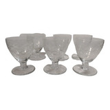 Antigo Conjunto De Taças Em Cristal Transparente R 10478