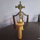 Antigo Crucifixo De Mesa Bronze Retratando Nosso Senho