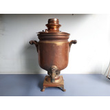 Antigo E Grande Samovar Russo Bronze