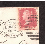 Antigo Envelope Com Selo One Penny Red 1871 Placa 144