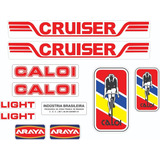 Antigo Grafismo Adesivo Caloi Cruiser Light 1984 Vermelho