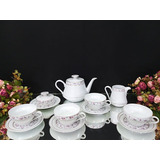 Antigo Jogo De Chá Em Porcelana Real Estilo Artdecor