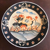 Antigo Prato De Parede Decorativo Porcelana