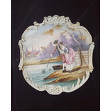 Antigo Prato De Parede Em Porcelana Francesa Limoges