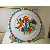 Antigo Prato Decorativo Em Porcelana Real