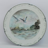 Antigo Prato Decorativo Pintado A Mão Porcelana 16359n