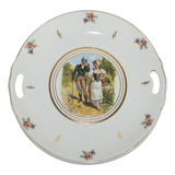 Antigo Prato Medalhão Decorativo Porcelana Real Dec 60