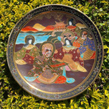 Antigo Prato Medalhão Oriental Em Porcelana