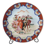 Antigo Prato Porcelana Japonesa Parede Oriental