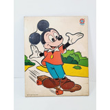 Antigo Quebra Cabeça Madeira Boneco Mickey Mouse Estrela
