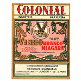 Antigo Rotulo Vinho Branco Seco Licoroso Colonial Anos 50