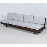 Antigo Sofa 4 Lugares Celina Design Anos 60 Jacaranda Maciço