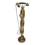 Antigo Telefone Bronze Marca Teleart Sistema Disco Década 70