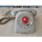 Antigo Telefone De Disco Ericsson Anos 80 Cinza Vermelho 04