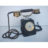 Antigo Telefone De Mesa Metal Latão