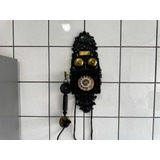 Antigo Telefone De Parede Em Ferro Fundido Funcionando