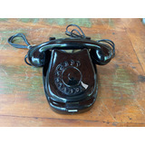 Antigo Telefone Importado Em Baquelite Preto Funcionando 
