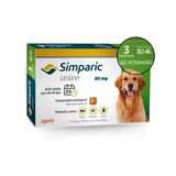 Antipulgas Para Cães Simparic 80mg 20 A 40kg 3 Comprimidos