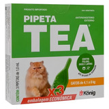 Antipulgas Tea Gatos Pipeta X 3 Unid 4 1 Até 8kg 1ml Konig