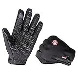 Anvirtue Luvas De Equitação De Inverno Unissex Premium à Prova D água Quente Bicicleta Esqui Caminhada Motocicleta Luvas De Equitação Ao Ar Livre Dedo Inteiro Preto M