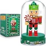 Anwenk Conjunto De Montar Boneco Quebra-Nozes De Natal- Rei Quebra-Nozes De Natal Com Blocos De Montar Quebra-nozes Doces- Decoração De Casa De Natal Colecionável- Presente Quebra-nozes Com Capa E