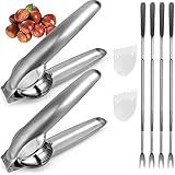 Anwenk Quebra-nozes Com Clipe De Castanha- Descascador De Nozes- Nogueira- Nogueira- Abridor- 304- Ferramentas De Cozinha De Aço Inoxidável Com 4 Palhetas