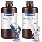 ANYCUBIC Resina De Impressora 3D Resina De Cura UV SLA De 405 Nm Com Alta Precisão E Cura Rápida E Excelente Fluidez Para Impressão 3D LCD Cinza Transparente 2 Kg