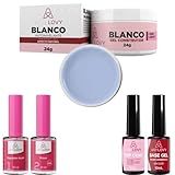 ANYLOVY- Kit Anylovy Com Base- Primer- Regulador De PH-Top Coat E Gel Cor-GEL BRANCO