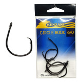 Anzol Kenzaki Circle Hook N 6 0 Aço Carbono 5 Pcs